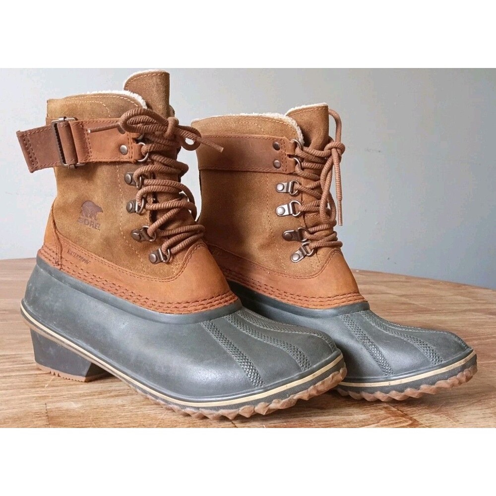 Sorel Slimpack II Duck Boots Womens 9.5 Waterproof Faux Fur Snow Boots